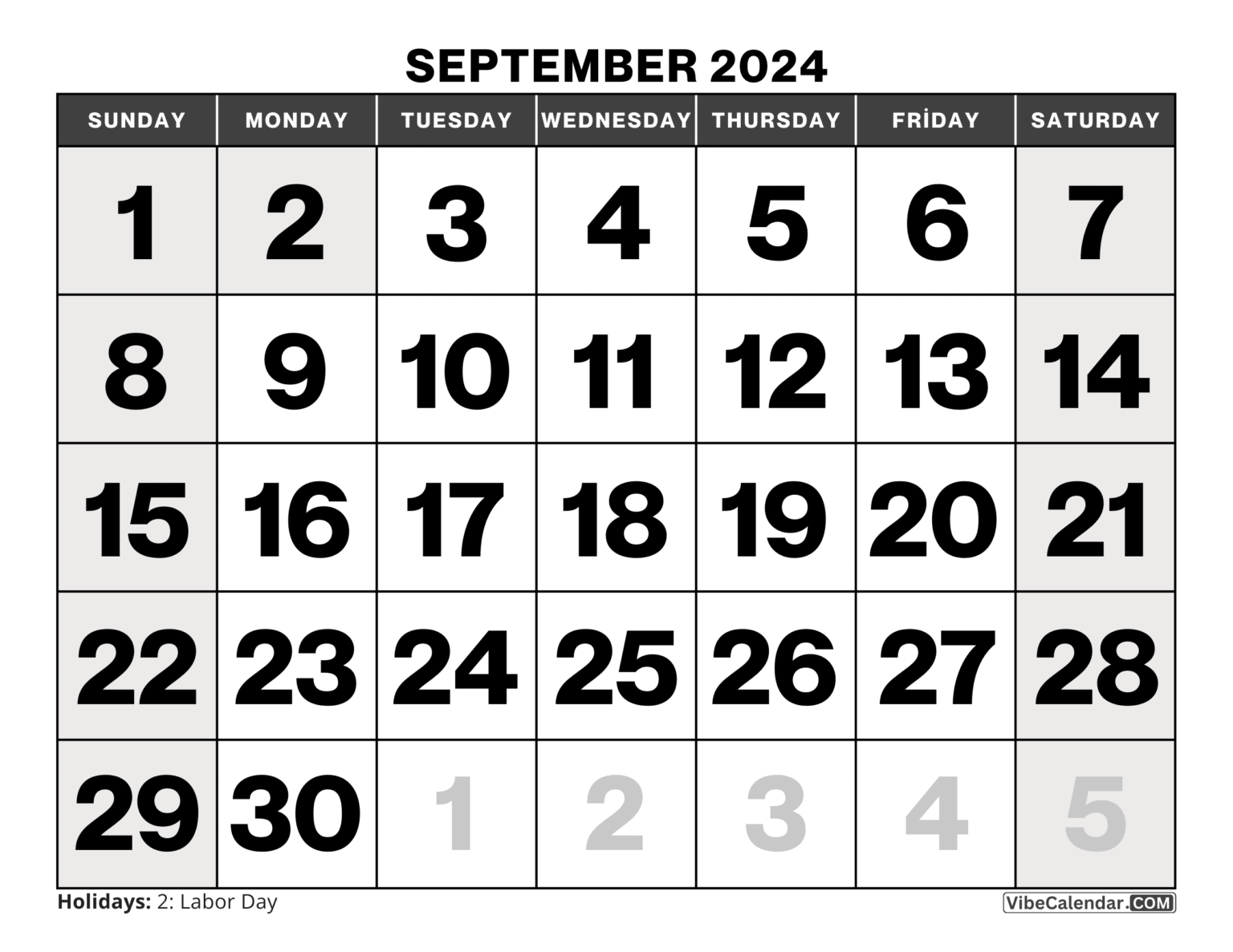 September 2024 Calendar with Holidays: Printable Best Templates